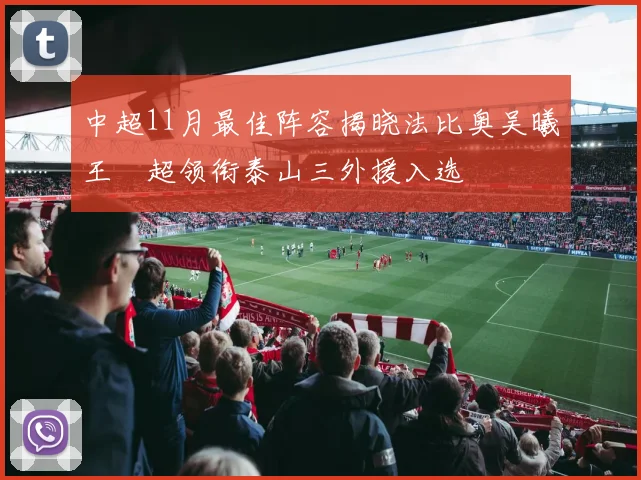 中超11月最佳阵容揭晓法比奥吴曦王燊超领衔泰山三外援入选